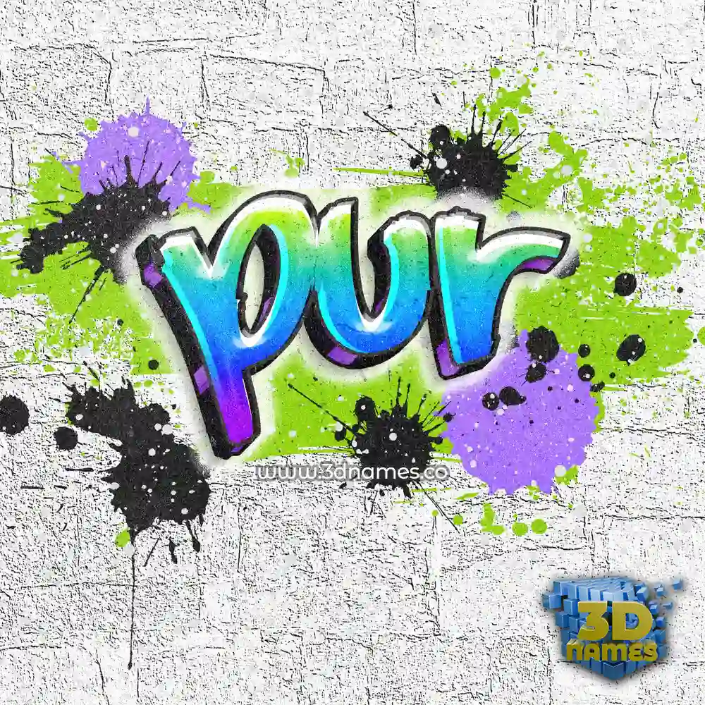 pur in Graffiti Grunge style - 3D name wallpaper