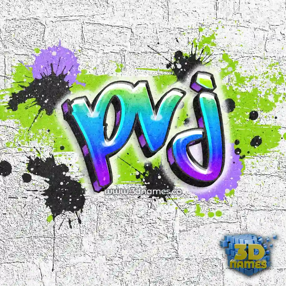 pvj in Graffiti Grunge style - 3D name wallpaper