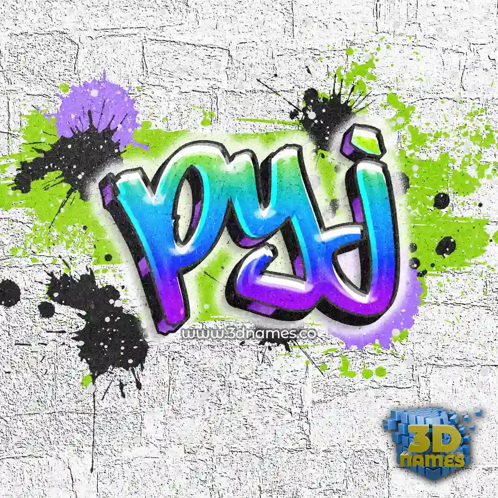 pyj in Graffiti Grunge style - 3D name wallpaper
