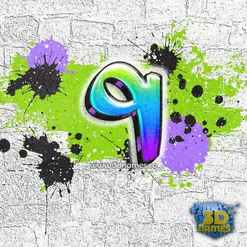 q in Graffiti Grunge style - 3D name wallpaper