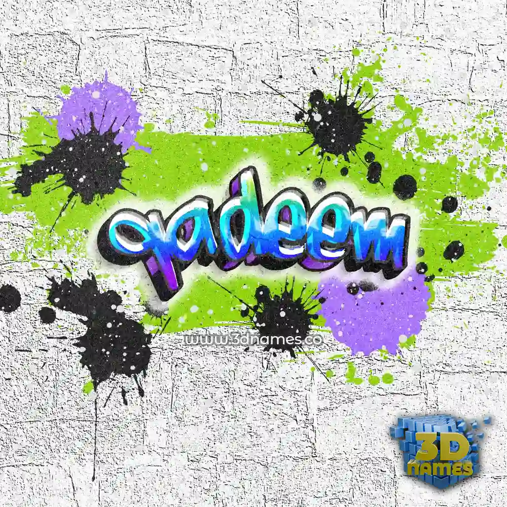 qadeem in Graffiti Grunge style - 3D name wallpaper