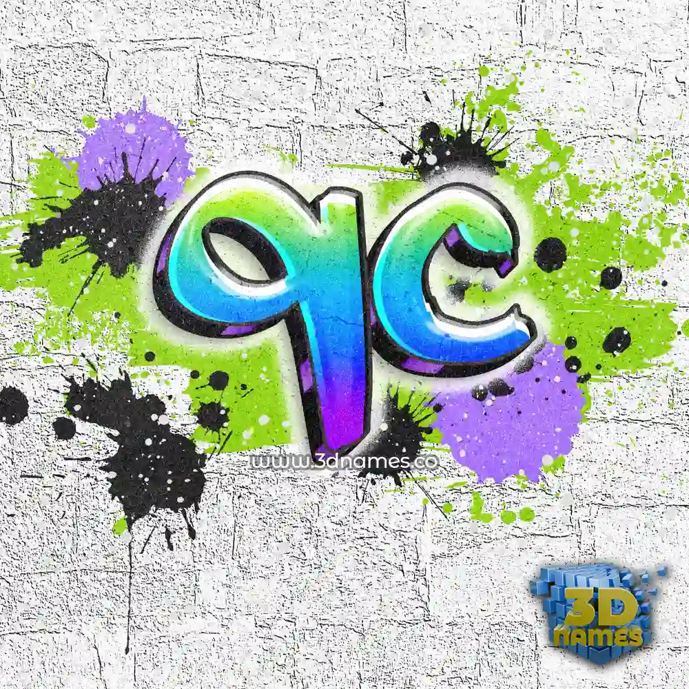 qc in Graffiti Grunge style - 3D name wallpaper