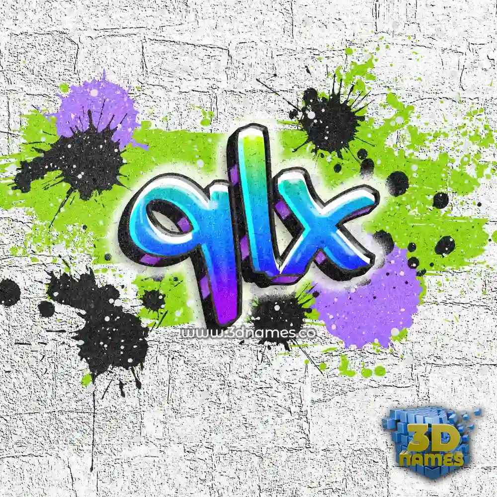 qlx in Graffiti Grunge style - 3D name wallpaper