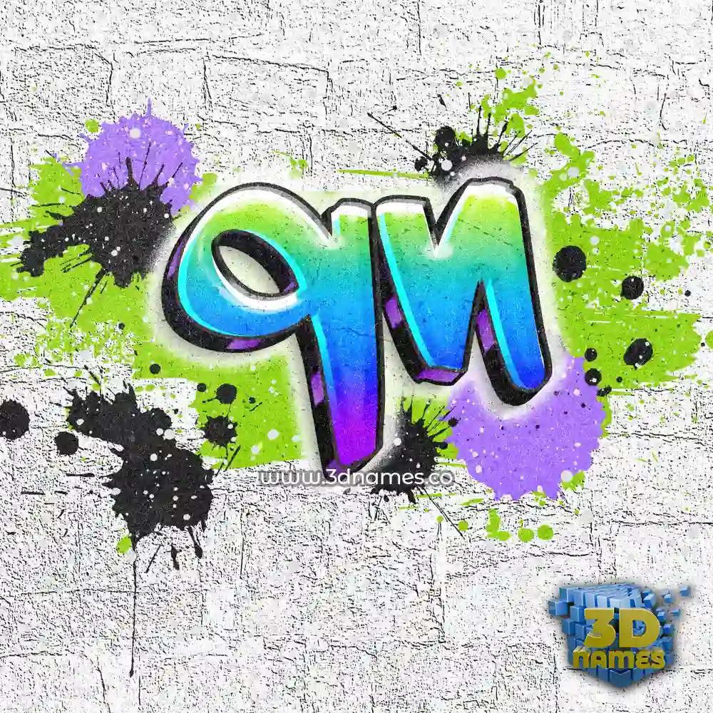 qn in Graffiti Grunge style - 3D name wallpaper