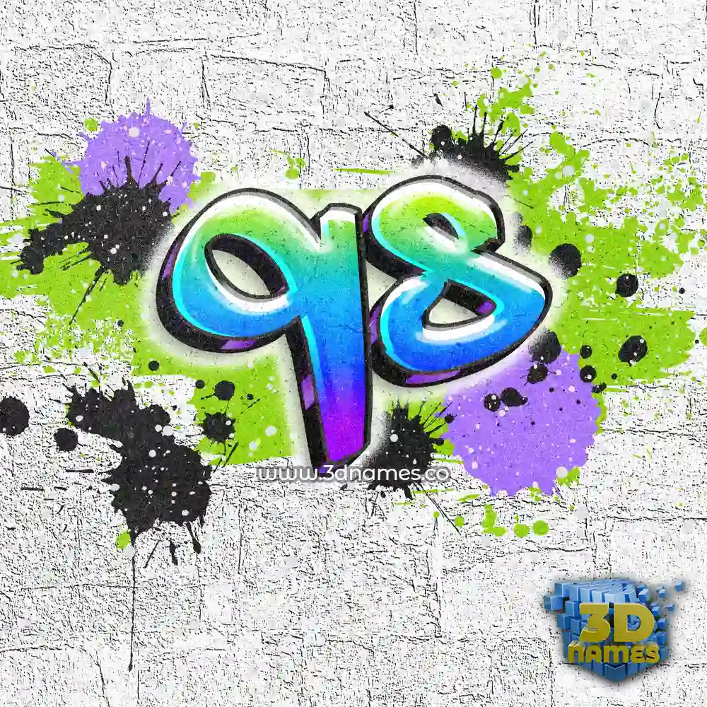 qs in Graffiti Grunge style - 3D name wallpaper
