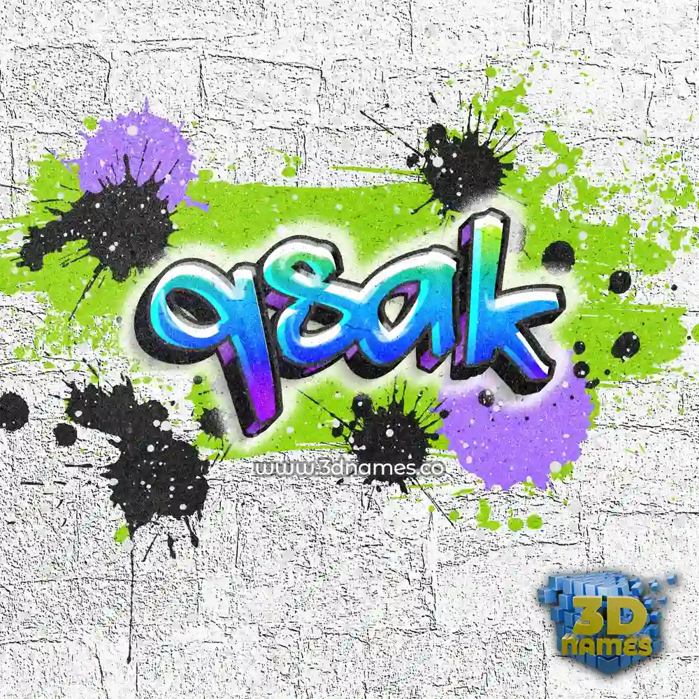 qsak in Graffiti Grunge style - 3D name wallpaper