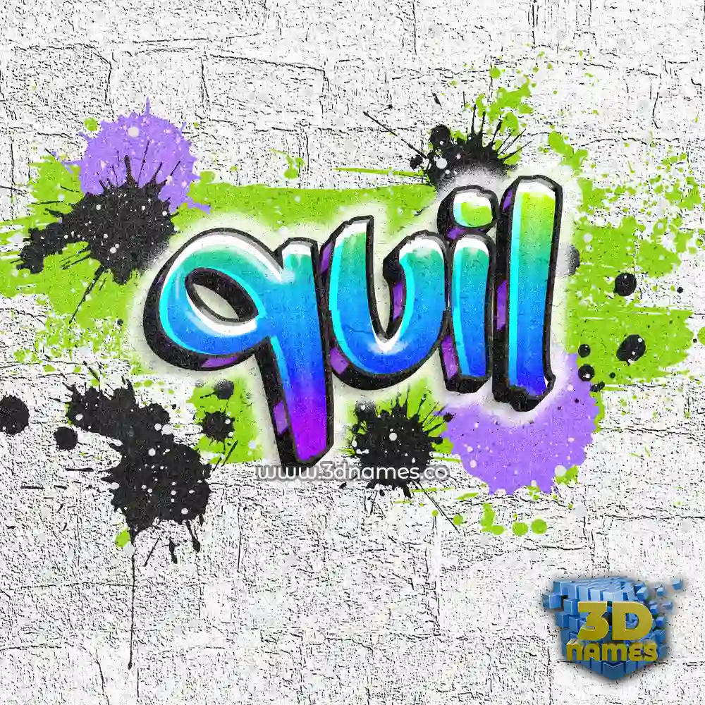 quil in Graffiti Grunge style - 3D name wallpaper