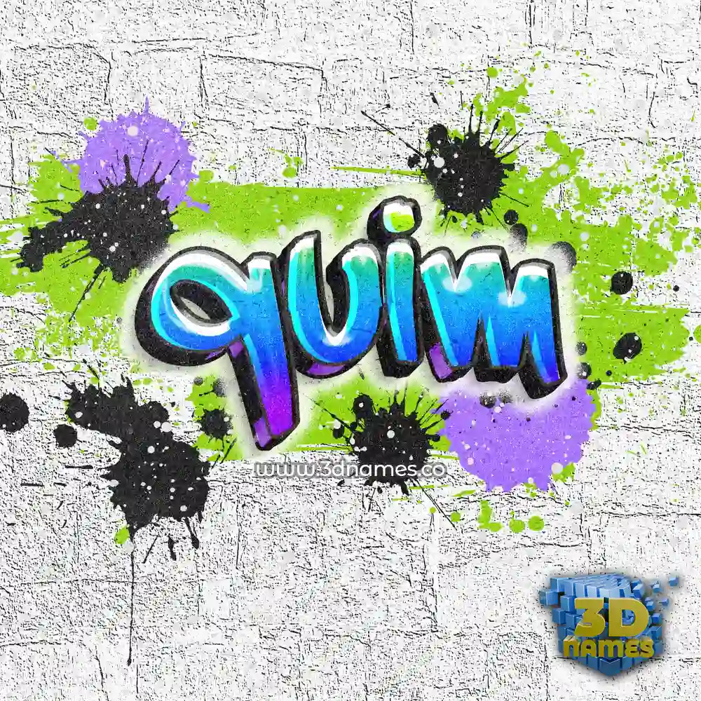 quim in Graffiti Grunge style - 3D name wallpaper