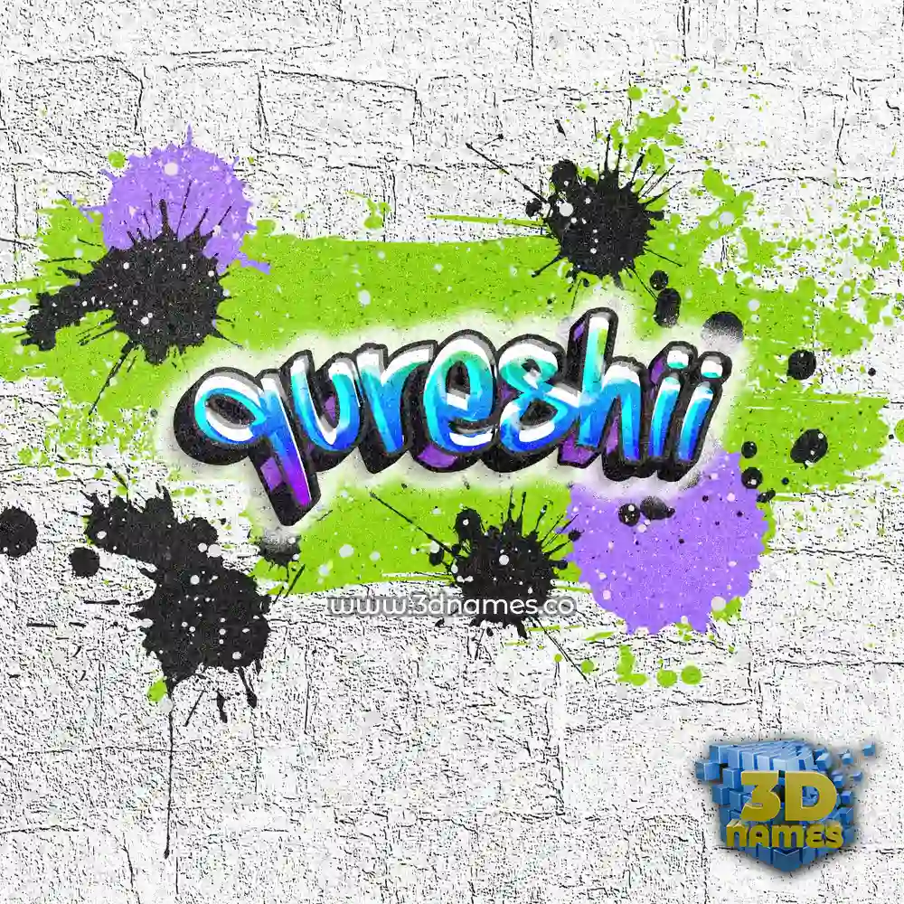 qureshii in Graffiti Grunge style - 3D name wallpaper