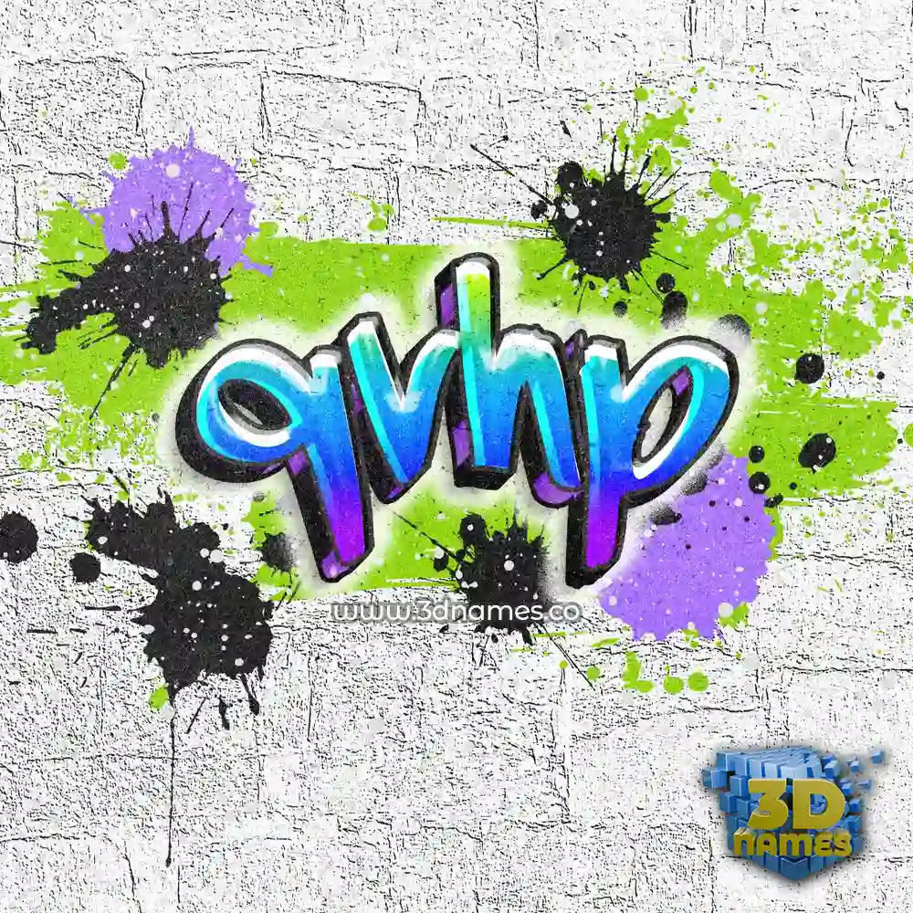 qvhp in Graffiti Grunge style - 3D name wallpaper
