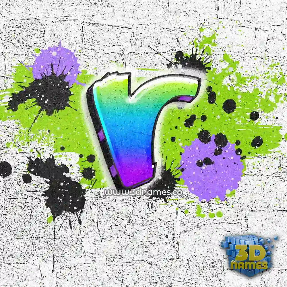 r in Graffiti Grunge style - 3D name wallpaper