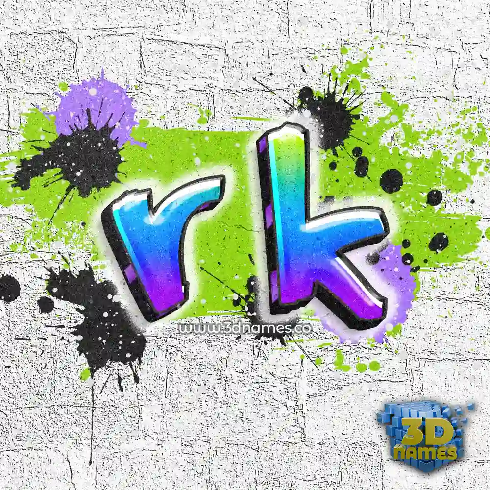 r k in Graffiti Grunge style - 3D name wallpaper
