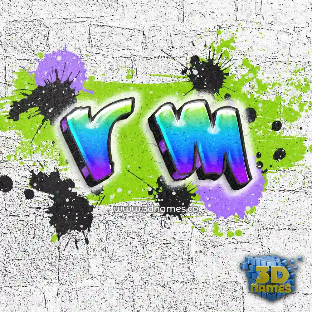 r m in Graffiti Grunge style - 3D name wallpaper