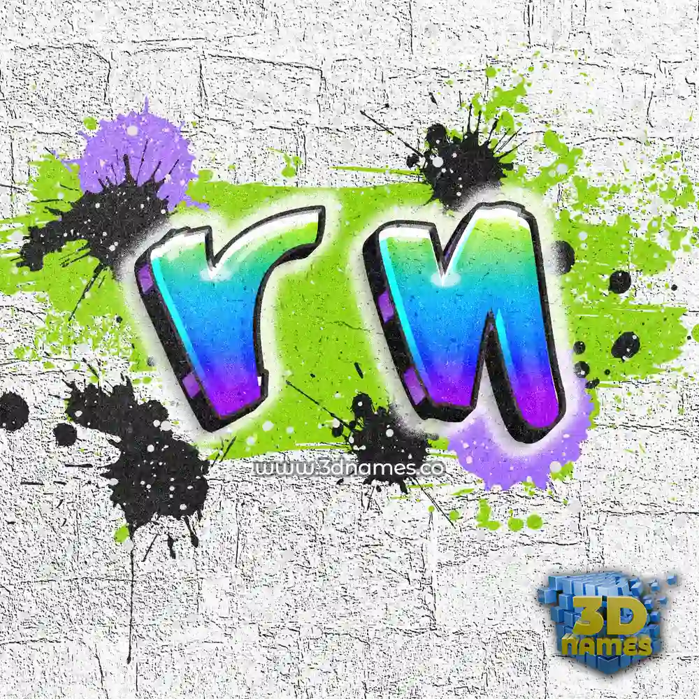r n in Graffiti Grunge style - 3D name wallpaper