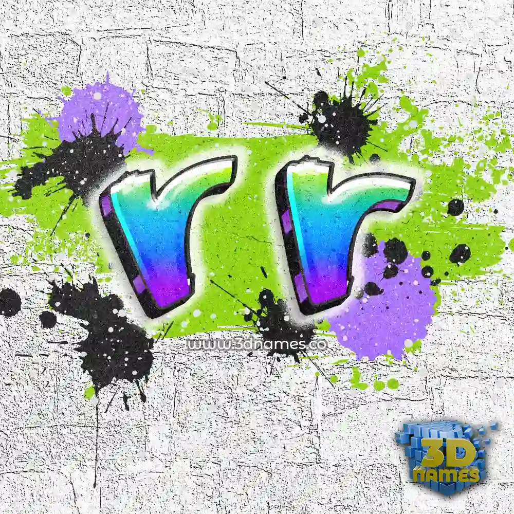 r r in Graffiti Grunge style - 3D name wallpaper