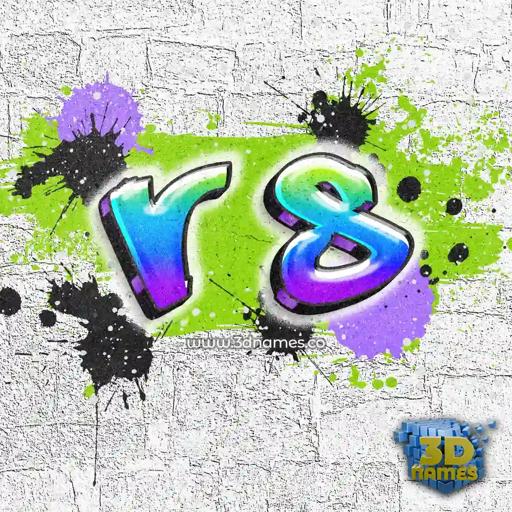 r s in Graffiti Grunge style - 3D name wallpaper