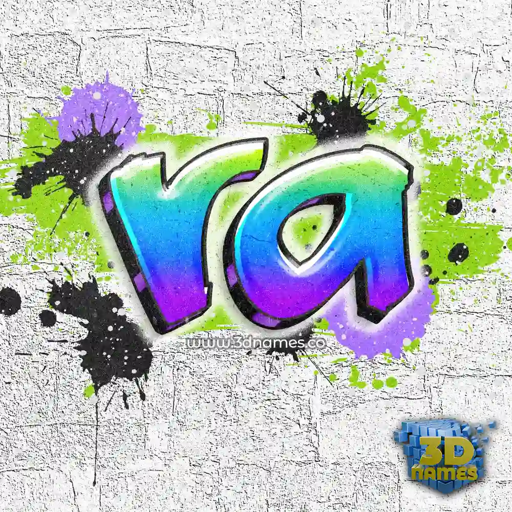 ra in Graffiti Grunge style - 3D name wallpaper