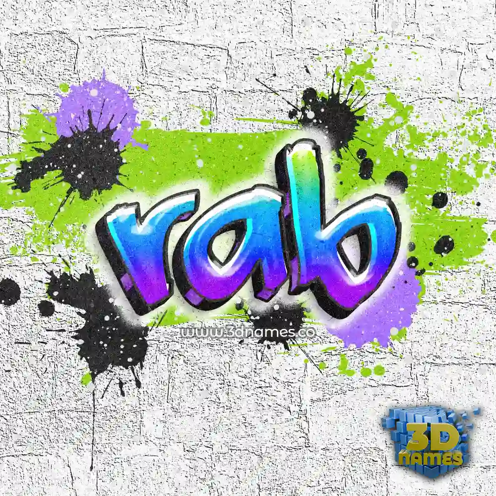 rab in Graffiti Grunge style - 3D name wallpaper