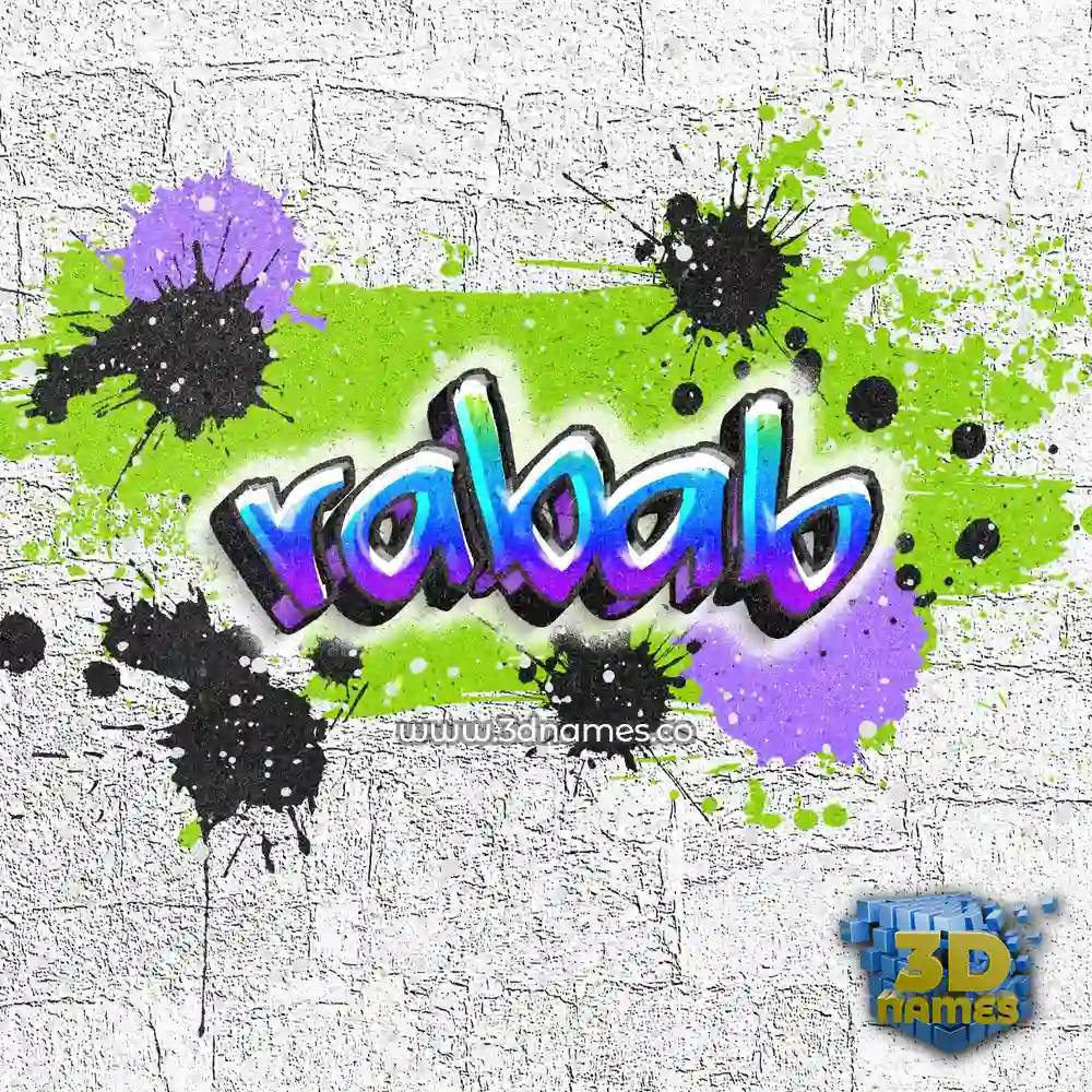 rabab in Graffiti Grunge style - 3D name wallpaper