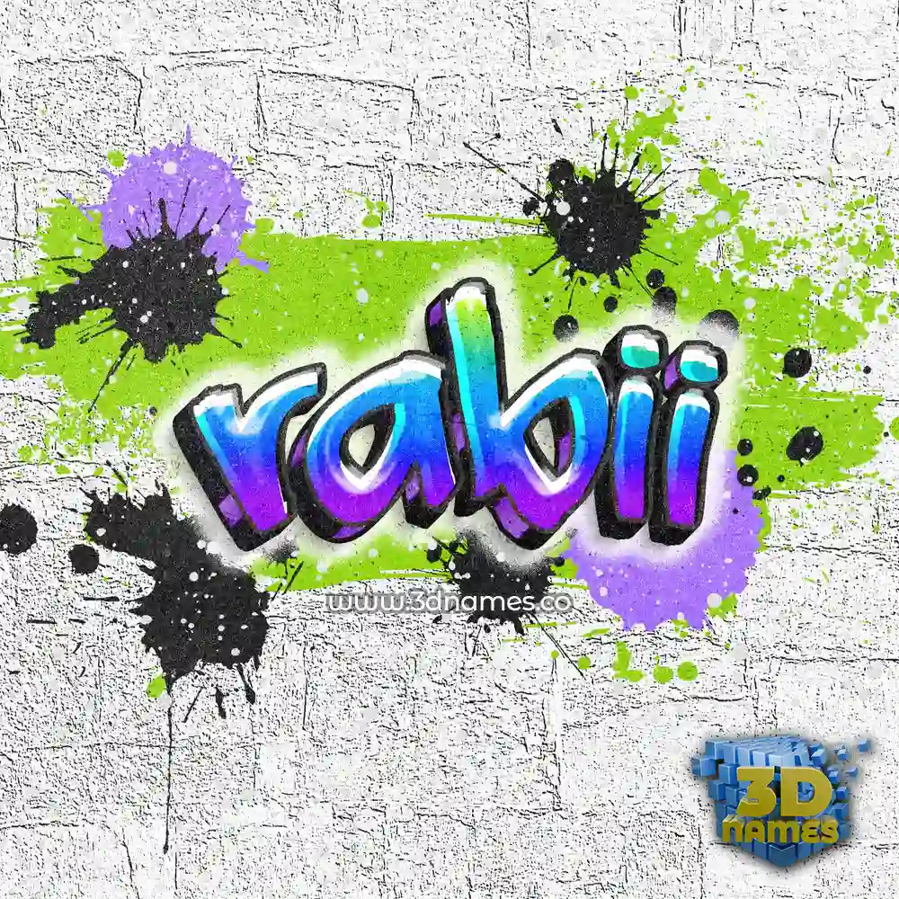 rabii in Graffiti Grunge style - 3D name wallpaper