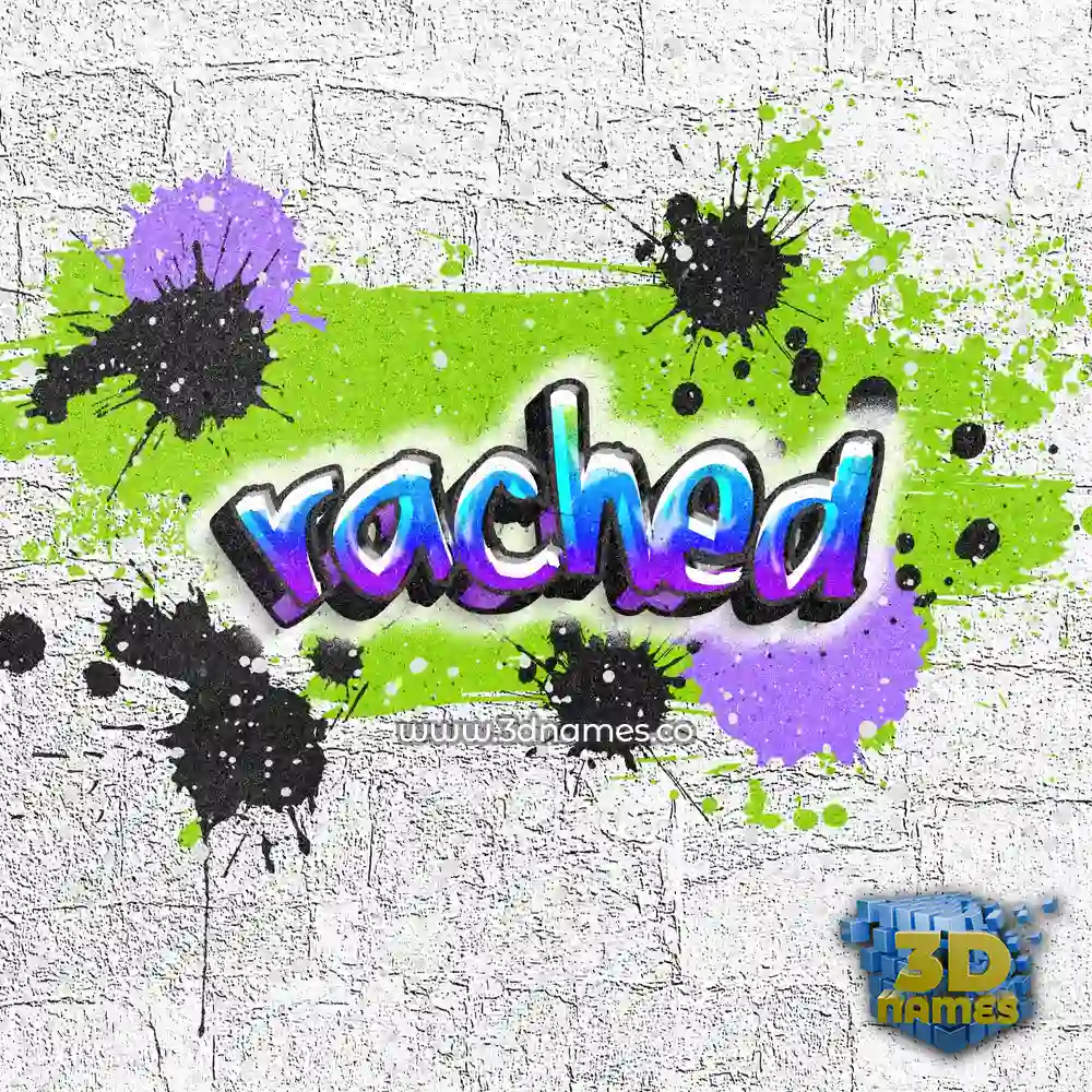rached in Graffiti Grunge style - 3D name wallpaper