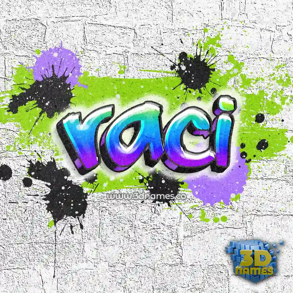 raci in Graffiti Grunge style - 3D name wallpaper