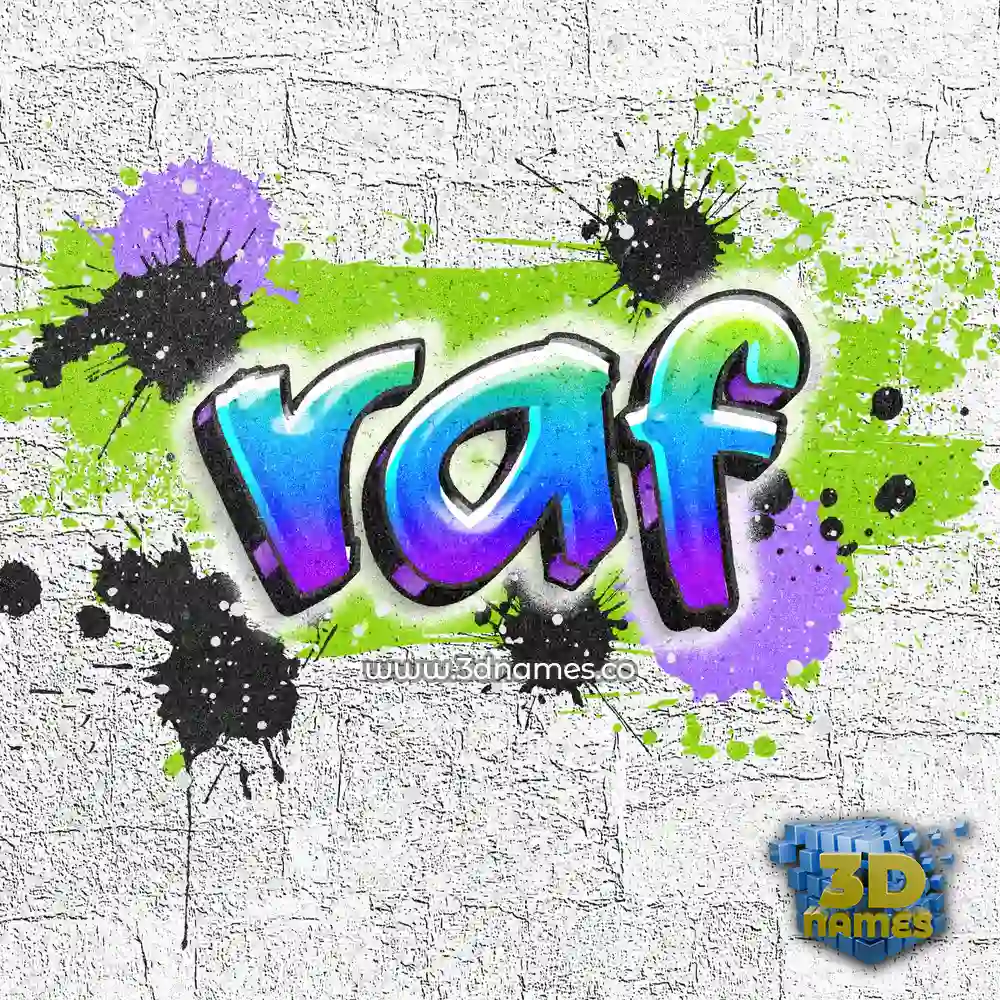 raf in Graffiti Grunge style - 3D name wallpaper