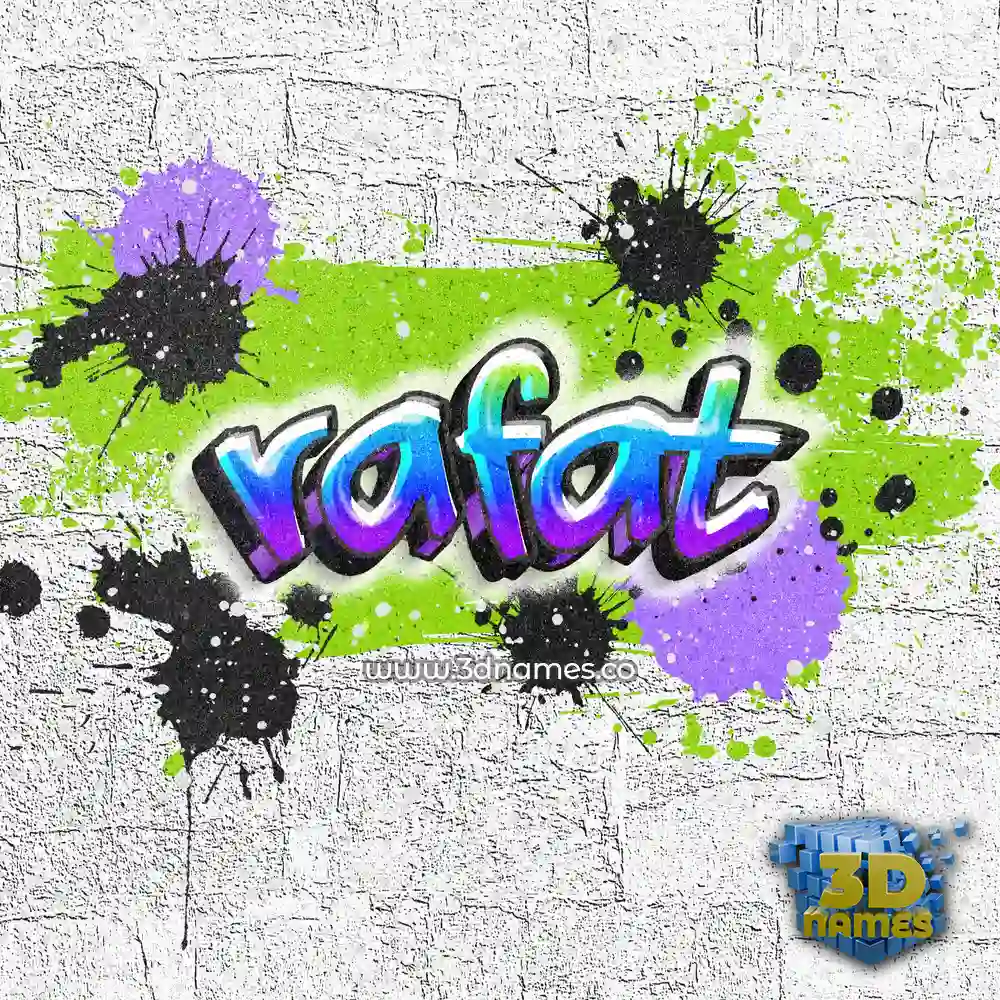 rafat in Graffiti Grunge style - 3D name wallpaper
