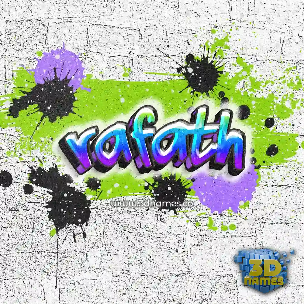 rafath in Graffiti Grunge style - 3D name wallpaper
