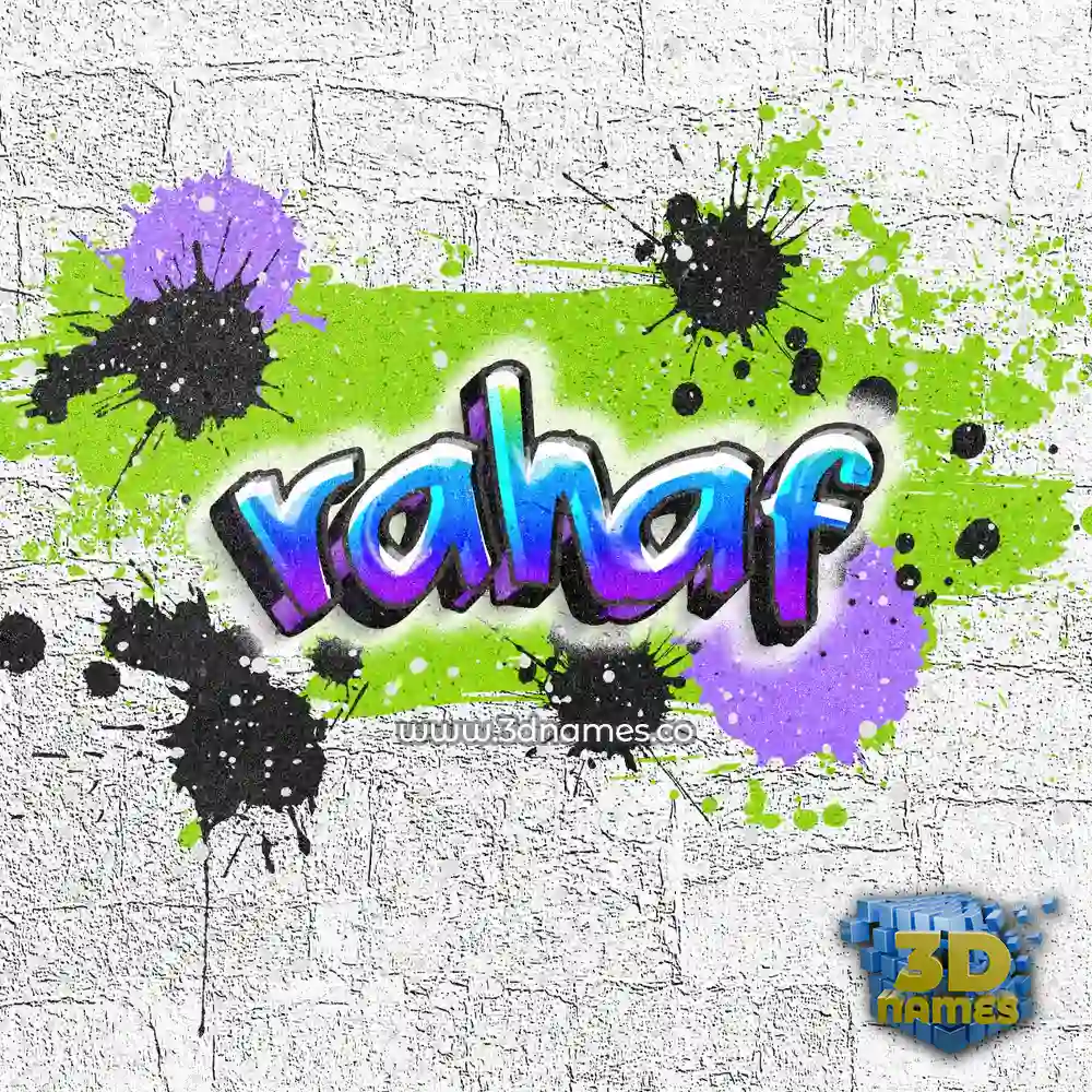 rahaf in Graffiti Grunge style - 3D name wallpaper