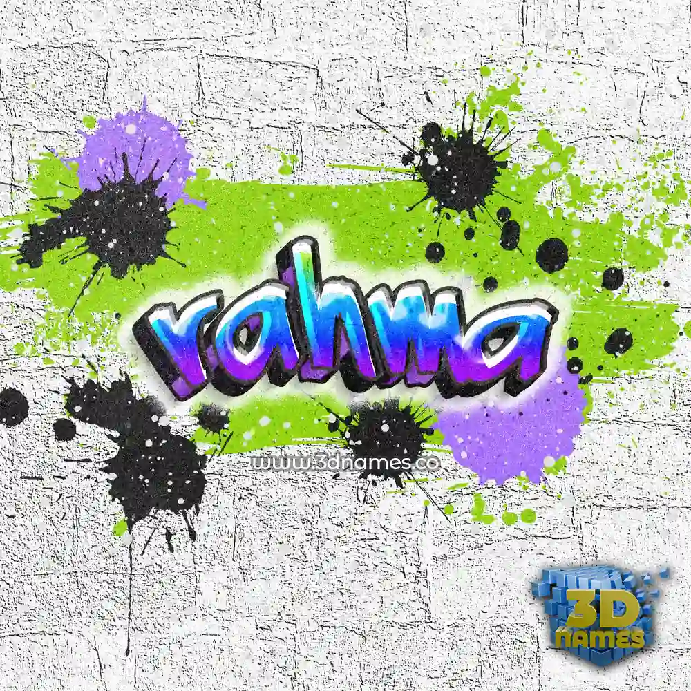 rahma in Graffiti Grunge style - 3D name wallpaper