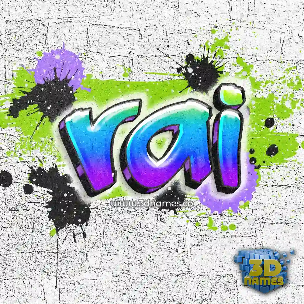 rai in Graffiti Grunge style - 3D name wallpaper