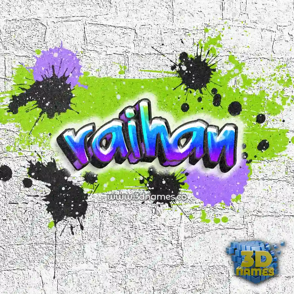 raihan in Graffiti Grunge style - 3D name wallpaper