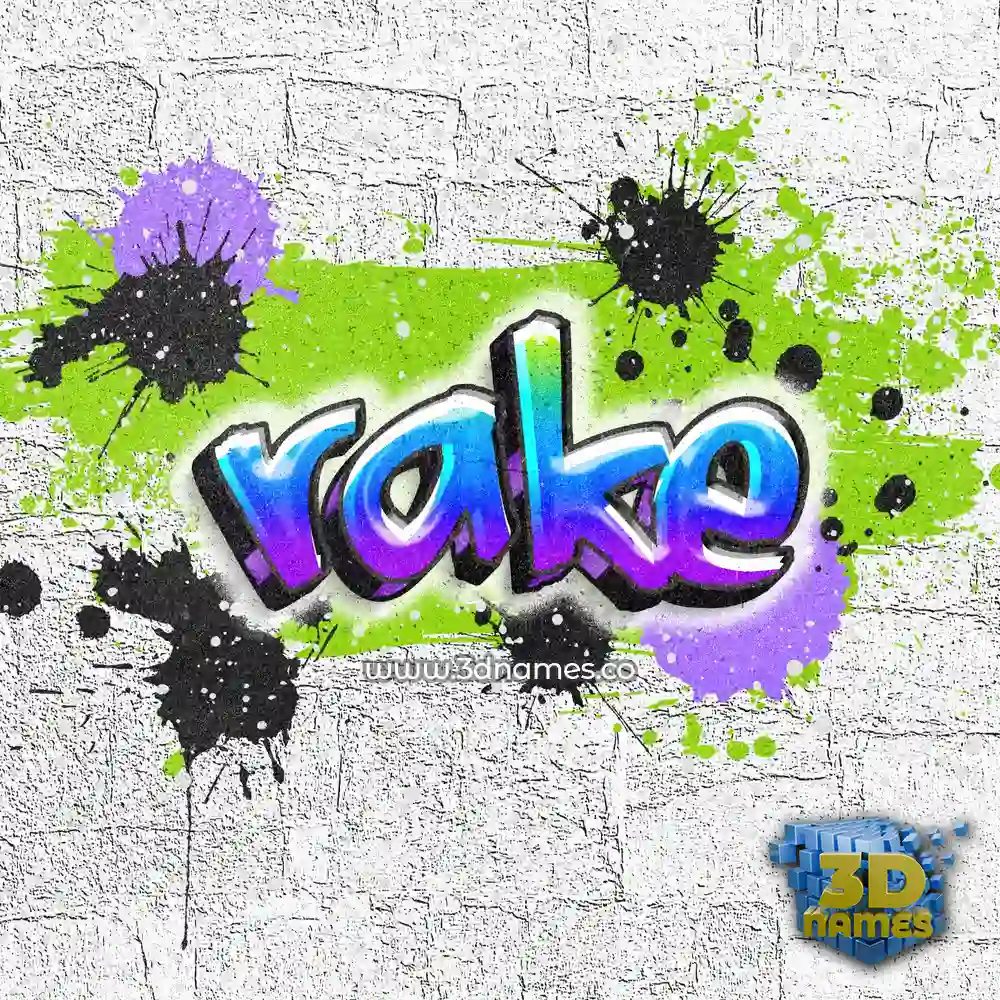rake in Graffiti Grunge style - 3D name wallpaper