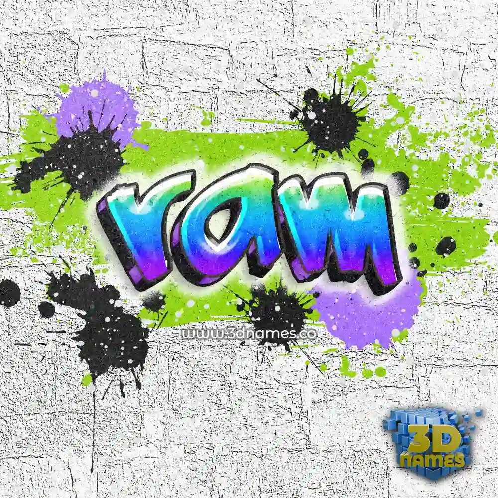 ram in Graffiti Grunge style - 3D name wallpaper