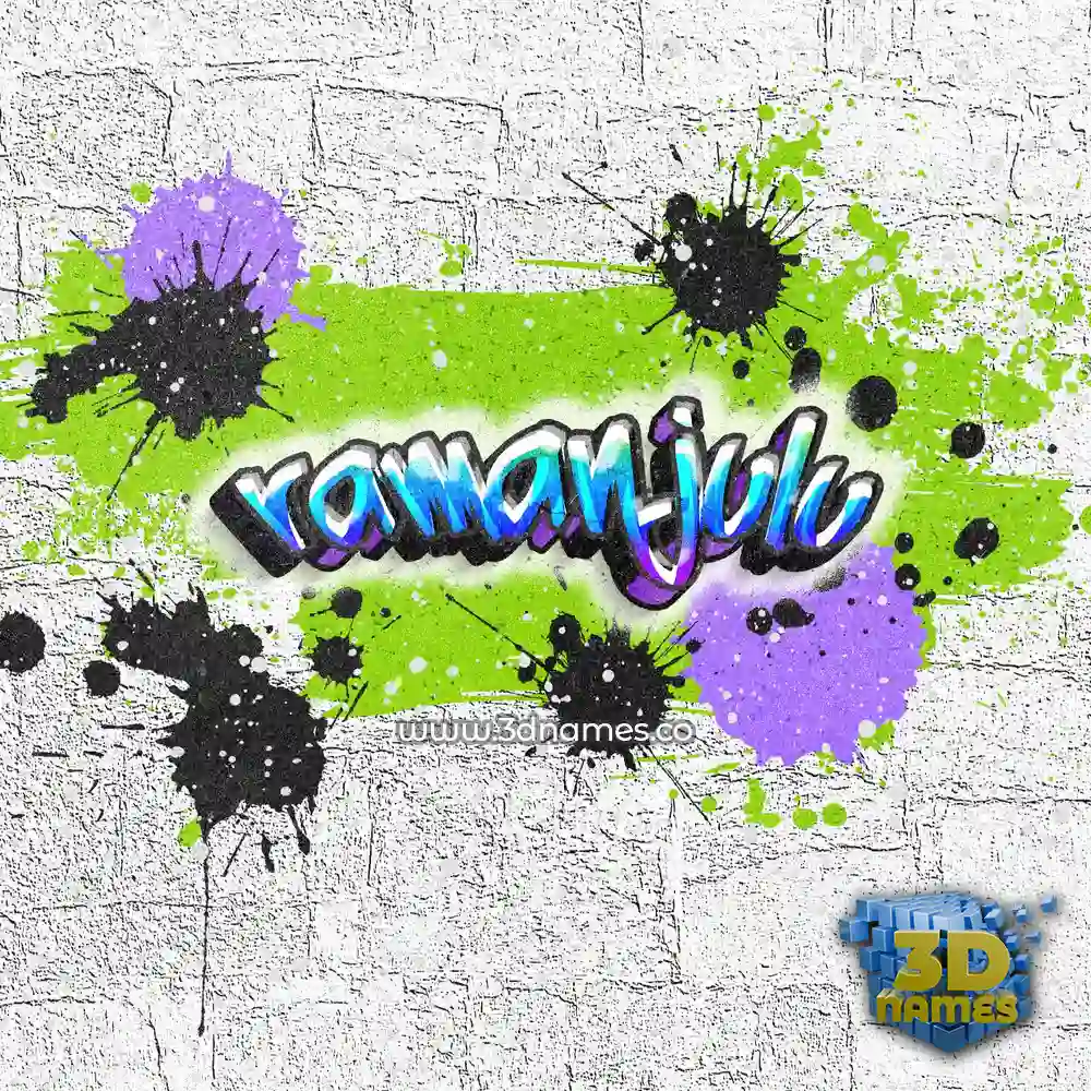ramanjulu in Graffiti Grunge style - 3D name wallpaper