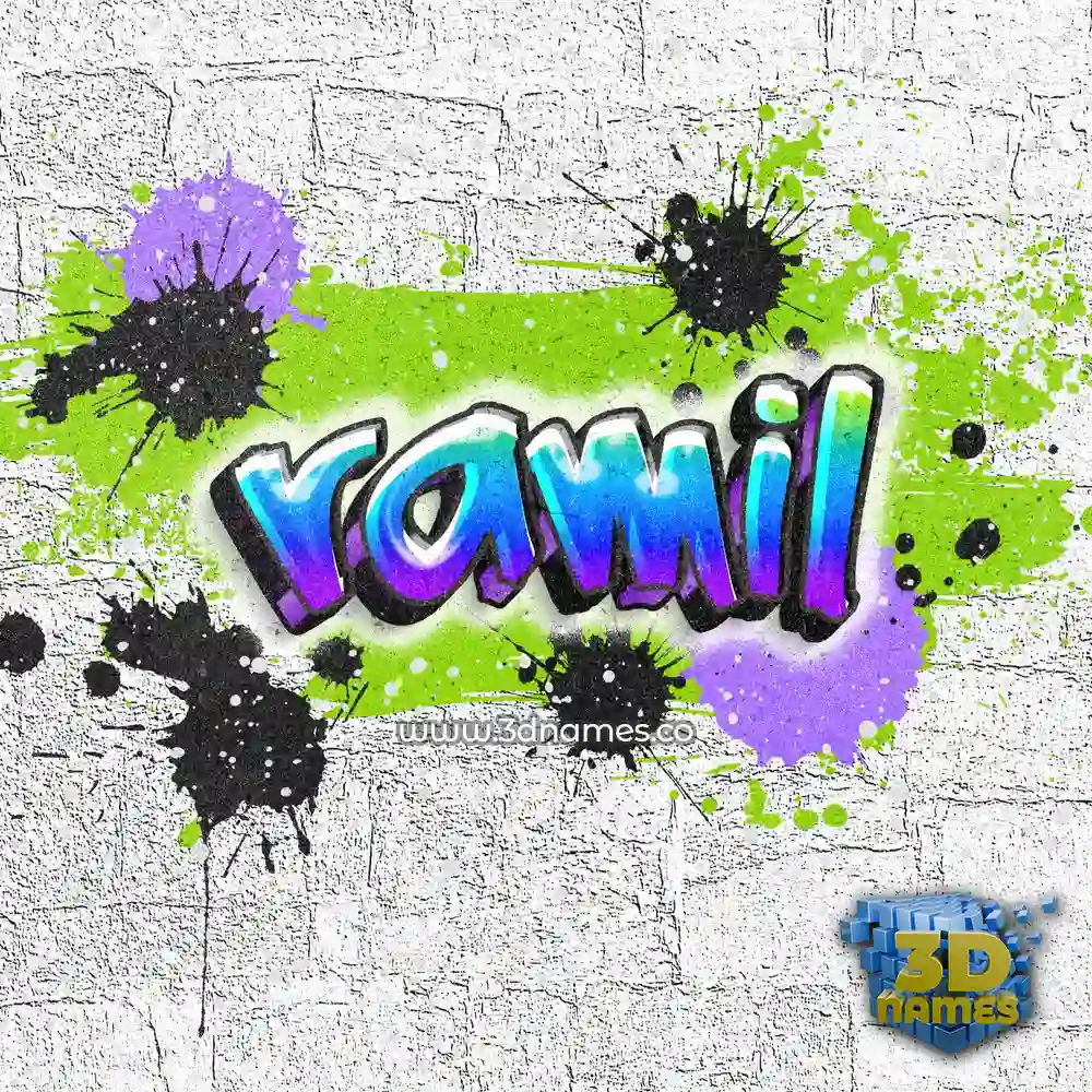 ramil in Graffiti Grunge style - 3D name wallpaper