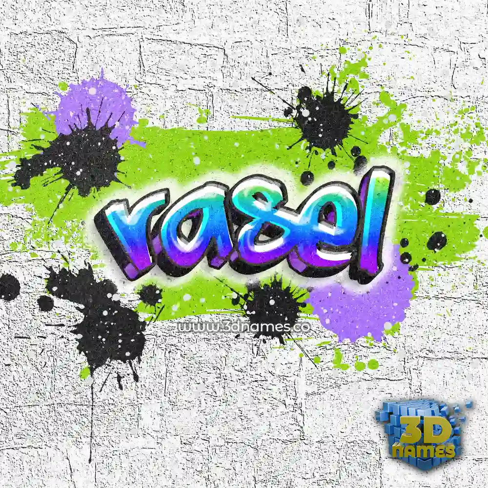 rasel in Graffiti Grunge style - 3D name wallpaper