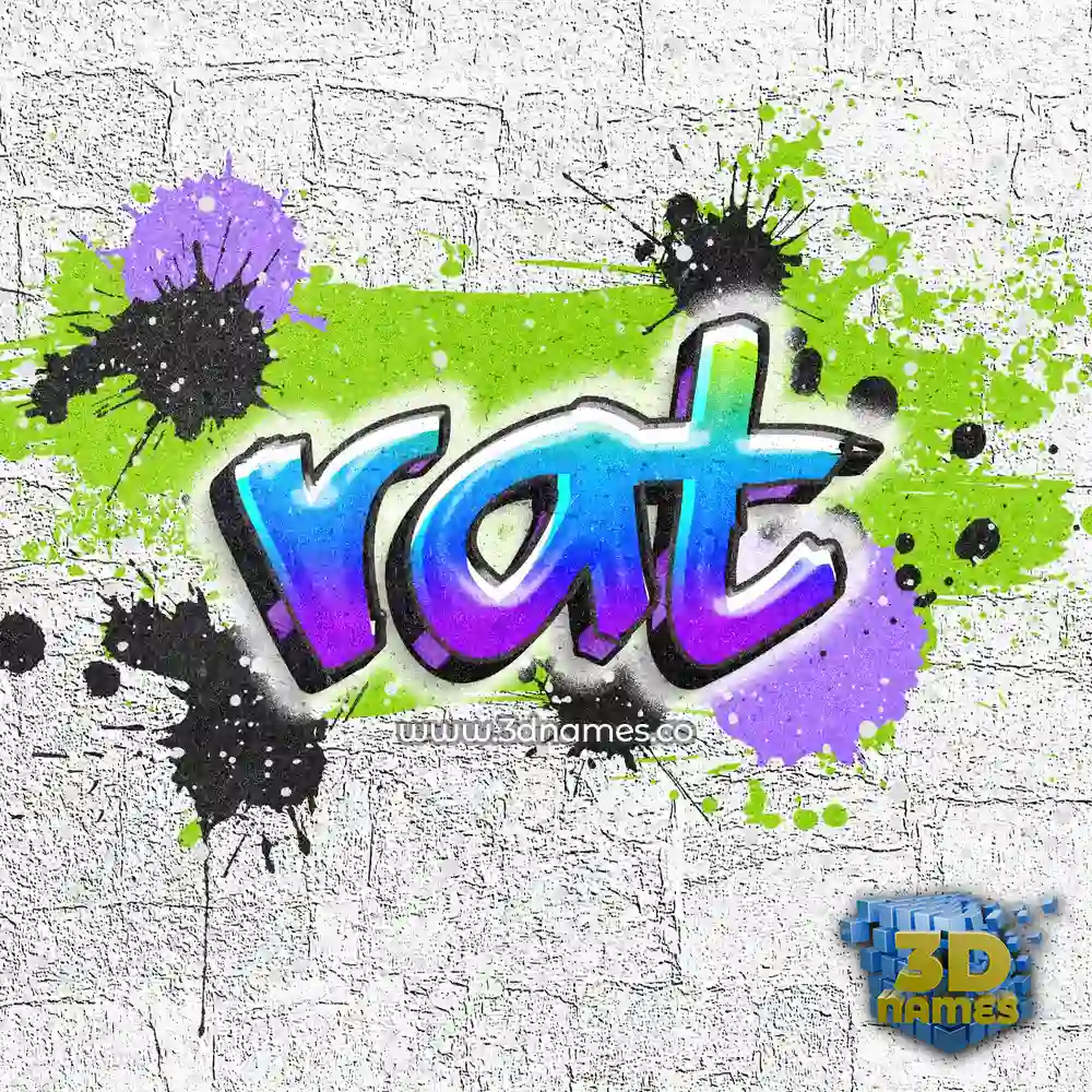 rat in Graffiti Grunge style - 3D name wallpaper