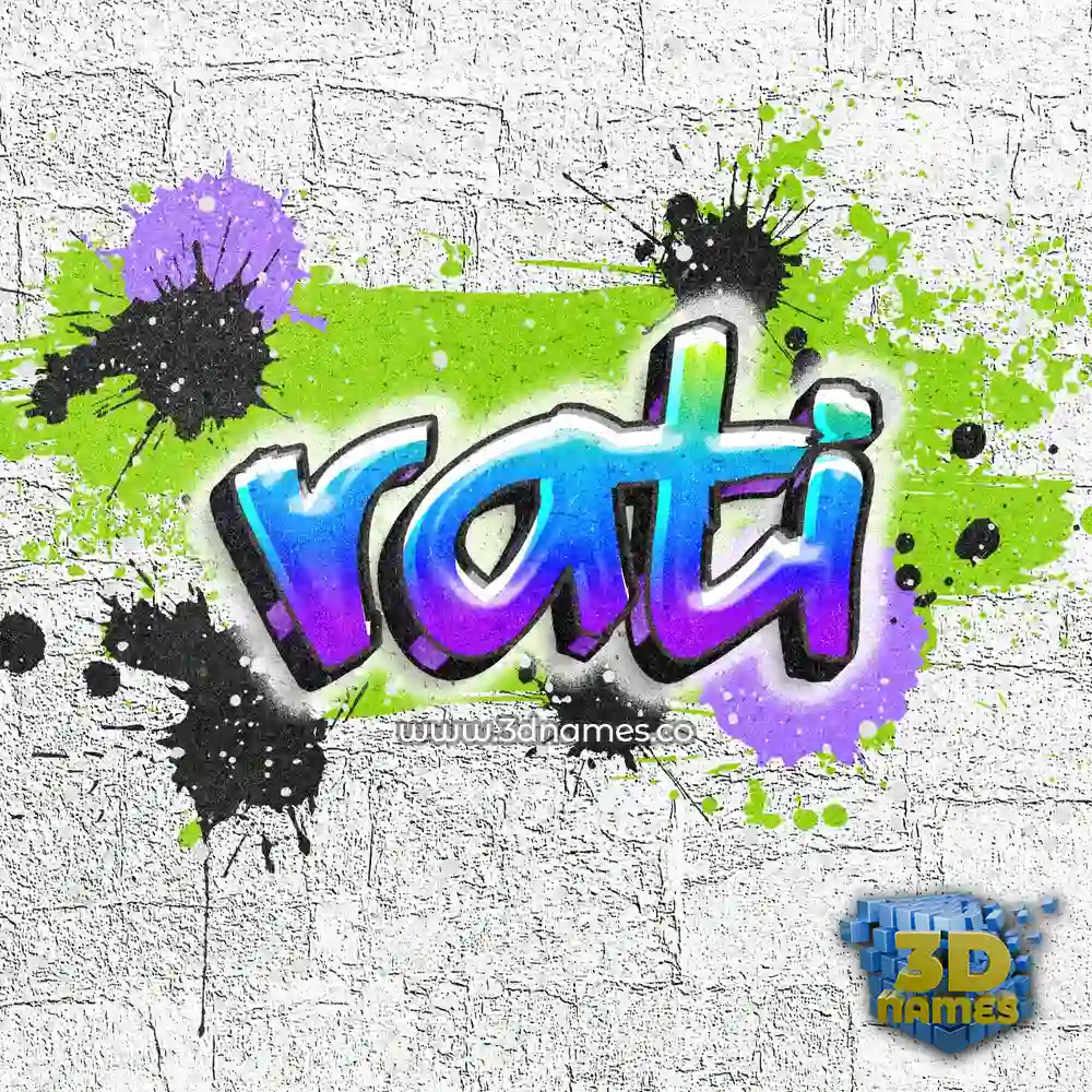 rati in Graffiti Grunge style - 3D name wallpaper