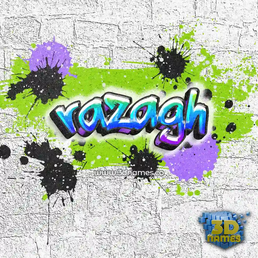 razagh in Graffiti Grunge style - 3D name wallpaper