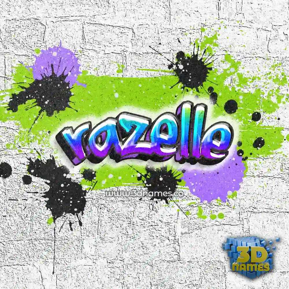 razelle in Graffiti Grunge style - 3D name wallpaper