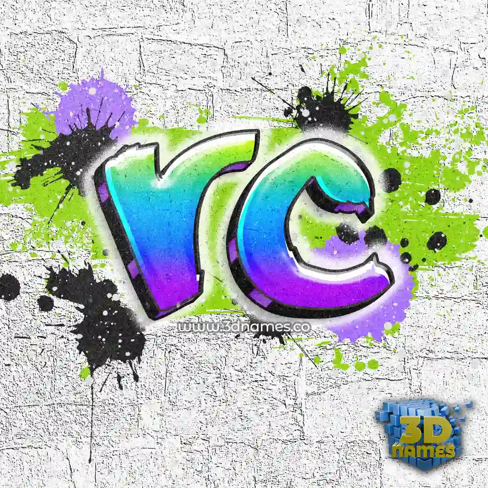 rc in Graffiti Grunge style - 3D name wallpaper