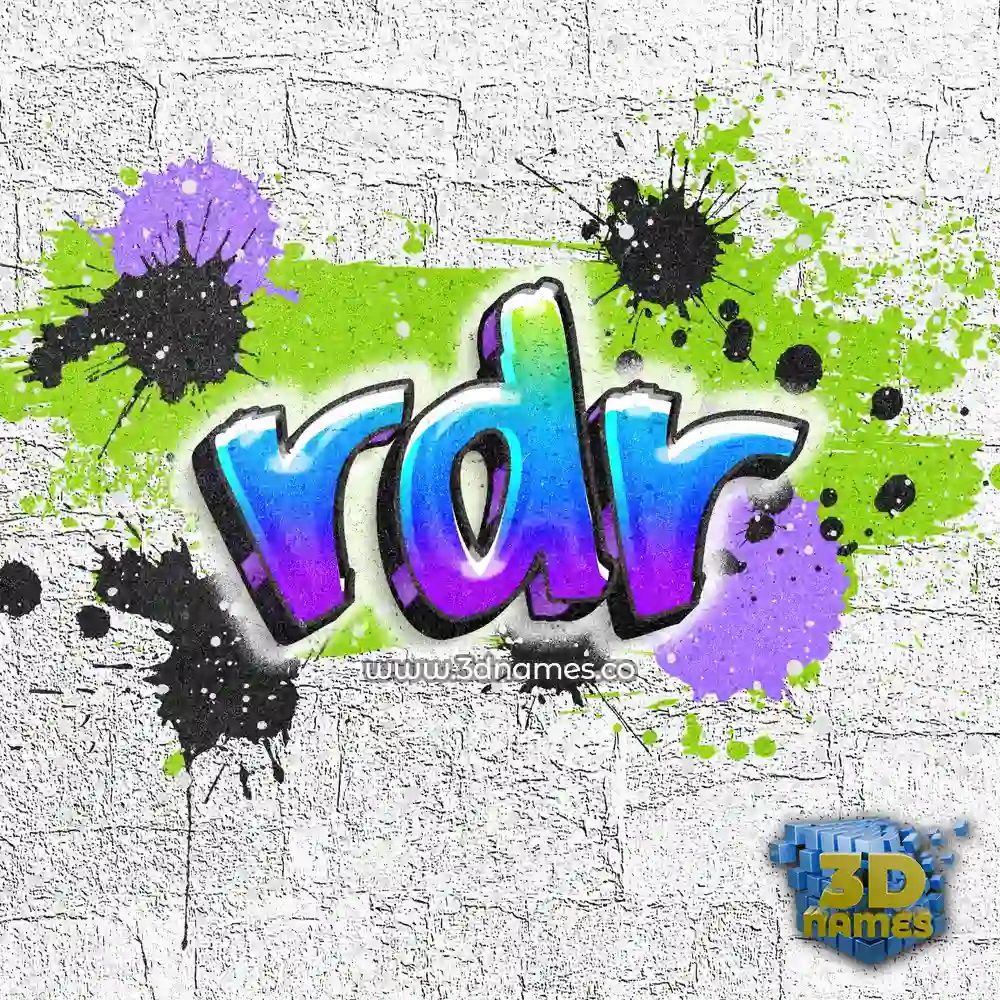 rdr in Graffiti Grunge style - 3D name wallpaper