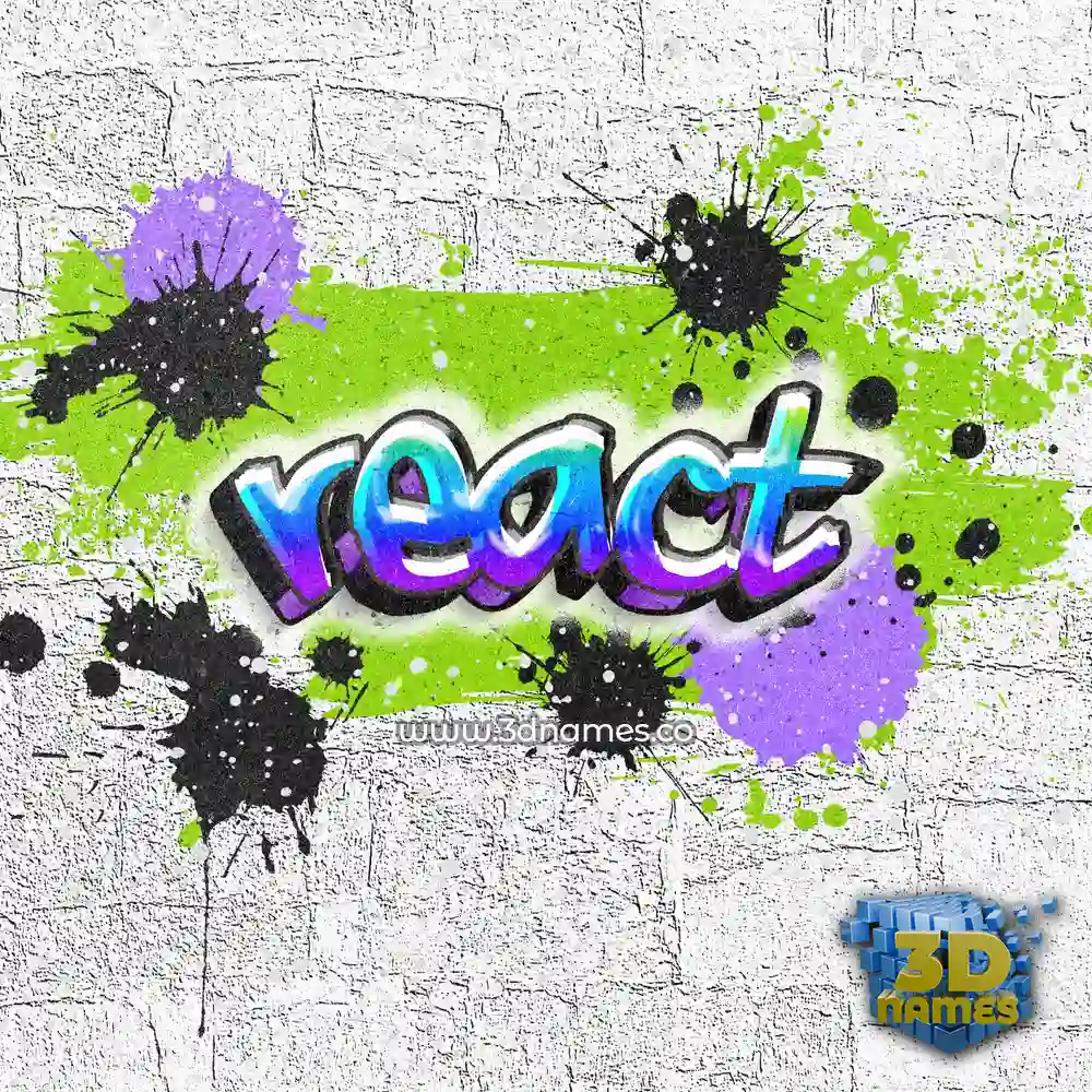 react in Graffiti Grunge style - 3D name wallpaper