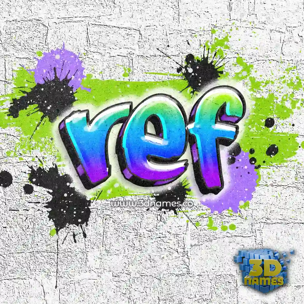 ref in Graffiti Grunge style - 3D name wallpaper