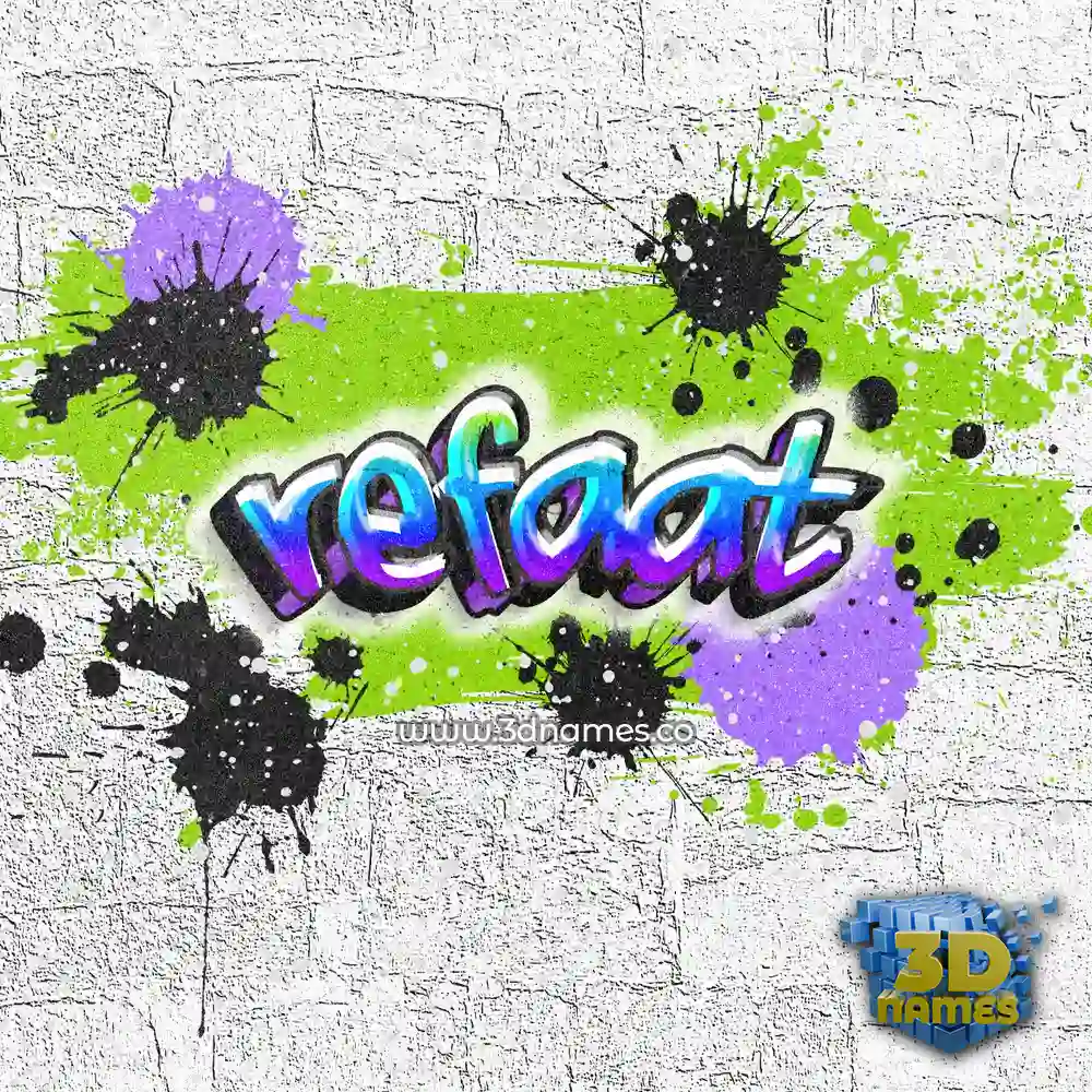 refaat in Graffiti Grunge style - 3D name wallpaper