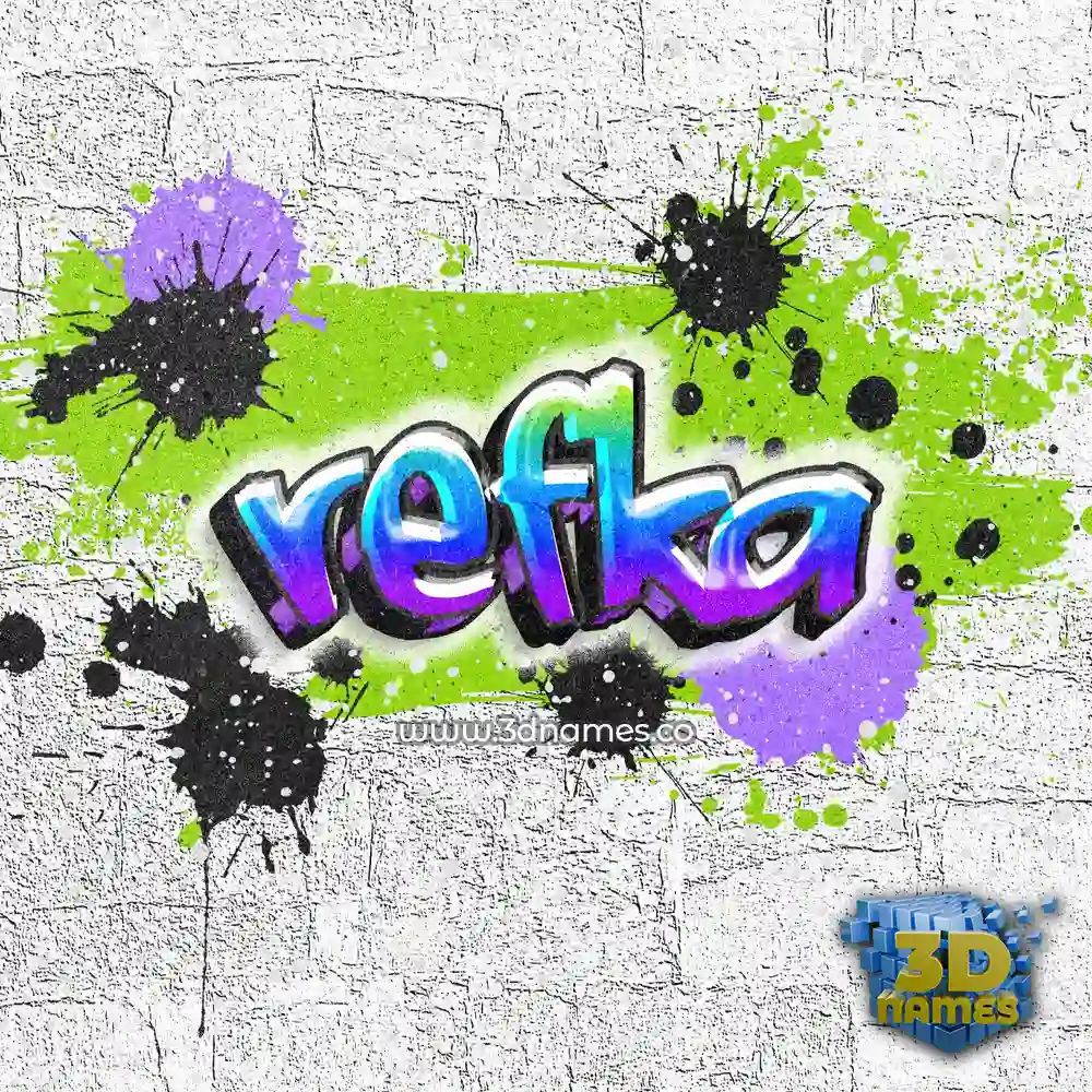 refka in Graffiti Grunge style - 3D name wallpaper