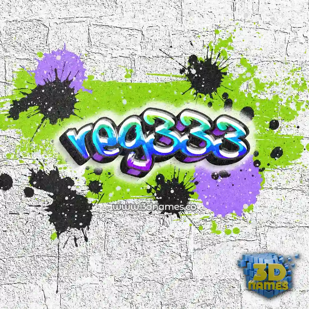 reg333 in Graffiti Grunge style - 3D name wallpaper