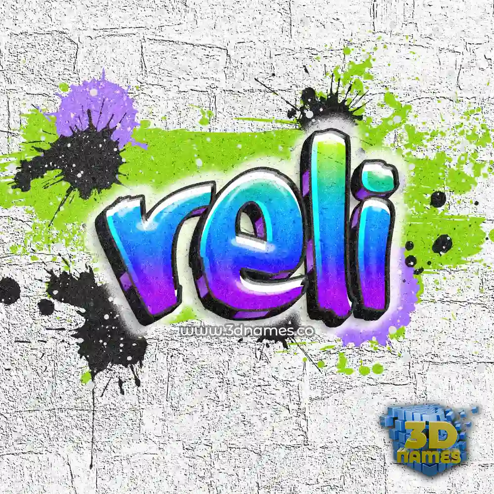 reli in Graffiti Grunge style - 3D name wallpaper